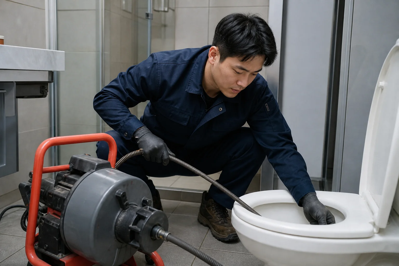 경상남도 창원시 대산면 하수구 막힘 전문 기술자 현장 작업 모습 — 24시번개하수구